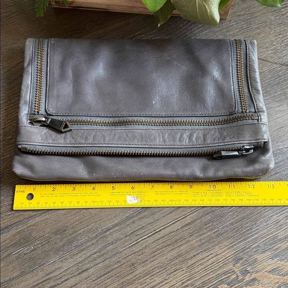 CHRISTOPHER KON™️ Gray Leather Men's Clutch - Picture 8 of 11